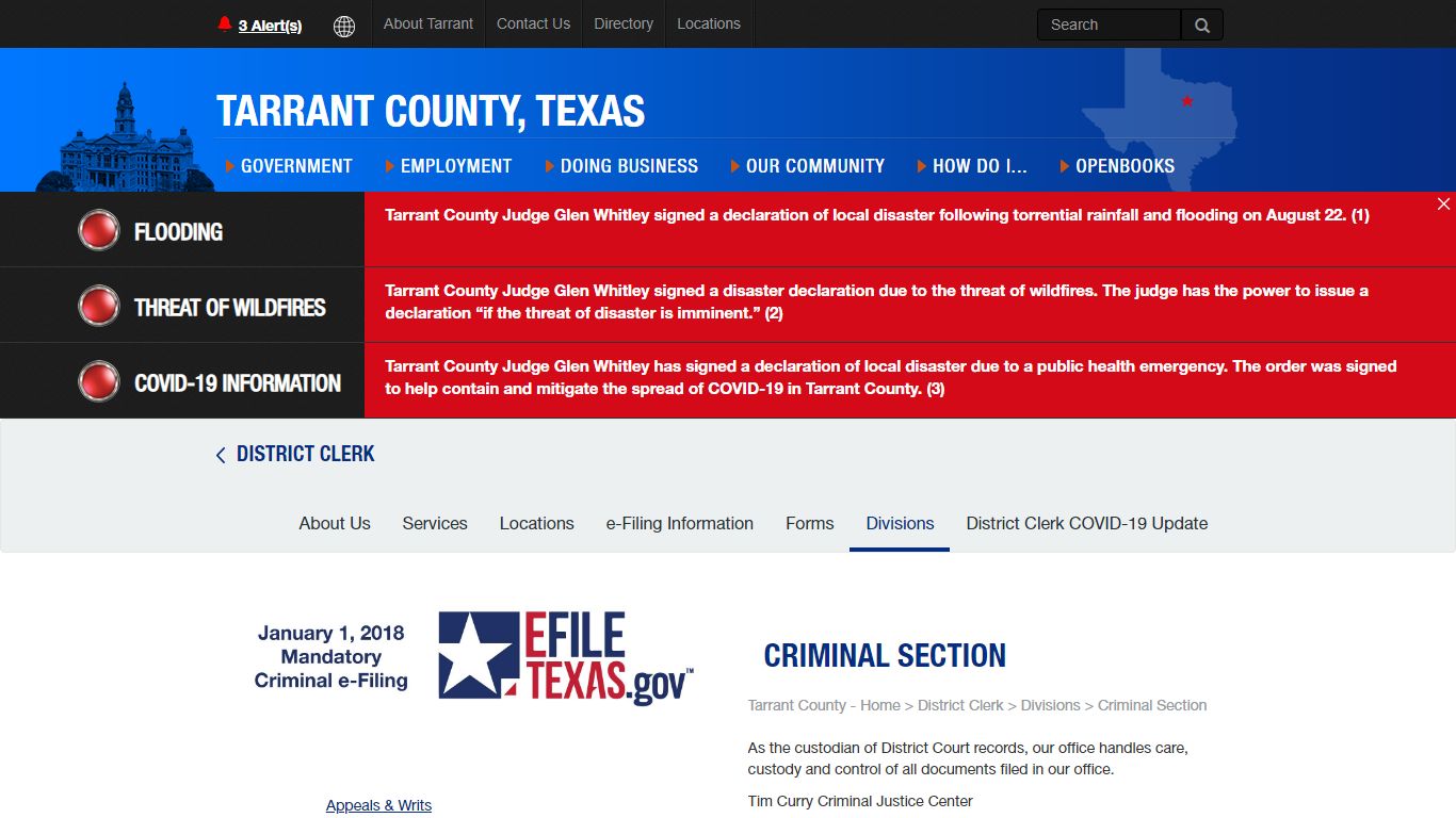 Criminal Section - Tarrant County TX